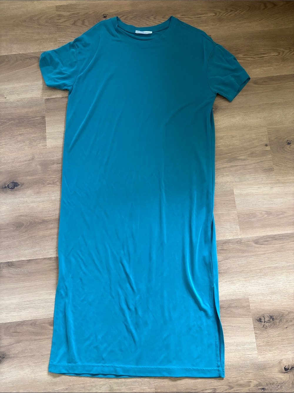 Double Zero Teal Short-Sleeve Midi Dress